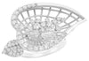 ESTATE LARGE 1.33CT DIAMOND 14KT WHITE GOLD 3D CLUSTER HEART SHAPE LOVE RING