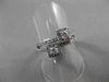 ANTIQUE WIDE .60CT ROUND DIAMOND 14KT WHITE GOLD SQUARE DOUBLE HALO RING #19430