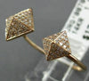 ESTATE WIDE .25CT ROUND DIAMOND 14KT ROSE GOLD 3D PAVE DOUBLE PYRAMID FUN RING