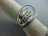 ESTATE LARGE 1.12CT DIAMOND 18KT WHITE GOLD MULTI ROW CRISS CROSS OPEN FUN RING