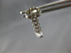 ESTATE .09CT DIAMOND 14KT WHITE GOLD CLASSIC 2 ROW UMBRELLA FUN HANGING EARRINGS