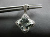 3.84CT DIAMOND & AQUAMARINE 14KT WHITE GOLD CUSHION FLOWER STAR HANGING EARRINGS