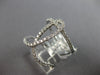 ESTATE LARGE .49CT DIAMOND 18KT WHITE GOLD 3D LOVE KNOT INFINITY FUN RING