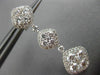 ESTATE 2.60CT DIAMOND 14KT WHITE GOLD 3D SQUARE ETOILE FILIGREE HANGING EARRINGS