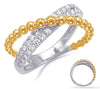 ESTATE .42CT DIAMOND 14KT WHITE & YELLOW GOLD 3D CRISS CROSS INFINITY FUN RING
