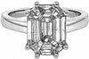 ESTATE 1.26CT DIAMOND 18KT WHITE GOLD BAGUETTE INVISIBLE ASSCHER ENGAGEMENT RING