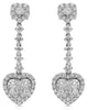 1.71CT DIAMOND 18KT WHITE GOLD 3D TRIPLE HEART BY THE YARD LOVE HANGING EARRINGS