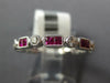.72CT DIAMOND AAA RUBY 18K WHITE GOLD ROUND & PRINCESS FILIGREE ANNIVERSARY RING