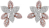 1.50CT DIAMOND 14KT ROSE & WHITE GOLD 3D MULTI LEAF FLOWER FUN HANGING EARRINGS
