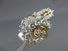 ESTATE LARGE 4.0CT DIAMOND 14KT 2 TONE GOLD 3D CLUSTER SWIRL COCKTAIL RING #456