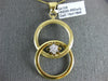 ESTATE LARGE .19CT DIAMOND 18K YELLOW GOLD FLOWER CIRCULAR LOVE KNOT FUN PENDANT