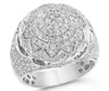 ESTATE LARGE 2.78CT DIAMOND 14KT WHITE GOLD 3D MULTI ROW CLUSTER MEN'S RING