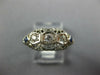 ANTIQUE .15CT OLD MINE DIAMOND & AAA SAPPHIRE 14KT WHITE GOLD 3D ART DECO RING