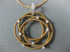 ESTATE LARGE .18CT DIAMOND 18K WHITE AND ROSE GOLD 3D MESH FLOWER ETOILE PENDANT
