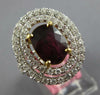 GIA LARGE 4.2CT DIAMOND & AAA CORUNDUM RUBY 18K 2 TONE GOLD OVAL ENGAGEMENT RING