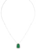 LARGE 6.5CT DIAMOND & AAA EMERALD 18KT 2 TONE GOLD 3D TRAPEZOID & ROUND NECKLACE