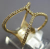 ESTATE WIDE .33CT DIAMOND 14KT YELLOW GOLD CLASSIC DOUBLE V SHAPE BAR FUN RING