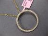 LARGE .84CT DIAMOND 14K YELLOW GOLD CLASSIC CIRCLE OF LIFE LOVE FLOATING PENDANT