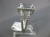 LARGE 6.07CT DIAMOND & AAA AQUAMARINE 14K WHITE GOLD EMERALD CUT ENGAGEMENT RING