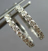 ESTATE .62CT DIAMOND 14KT WHITE GOLD 3D ROUND INSIDE OUT HOOP HANGING EARRINGS