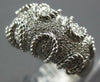 ESTATE WIDE .72CT DIAMOND 14KT WHITE GOLD 3D MULTI ROW BEADED FUNKY COOL RING