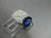 ESTATE WIDE 2.95CT DIAMOND & AAA TANZANITE 14KT WHITE GOLD FILIGREE RING #1505