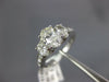 LARGE 2.04CT DIAMOND 14KT WHITE GOLD OVAL & ROUND 3 STONE ENGAGEMENT RING #1844