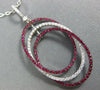 ESTATE LARGE 1.23CT DIAMOND & AAA RUBY 18KT WHITE GOLD OVAL TRINITY FUN PENDANT
