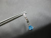 1.09CT DIAMOND & AAA BLUE TOPAZ 14KT WHITE GOLD 3D PEAR SHAPE & ROUND EARRINGS