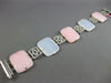 LARGE 2.2CT DIAMOND & AAA WHITE & PINK QUARTZ 14K WHITE GOLD SQUARE FUN BRACELET