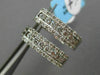 ESTATE .78CT DIAMOND 14KT WHITE GOLD ETOILE ELONGATED HOOP HUGGIE EARRINGS 4.5mm