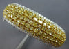 LARGE 13.44CT WHITE & FANCY YELLOW DIAMOND 18KT 2 TONE GOLD CUFF BANGLE BRACELET