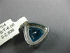 ESTATE LARGE 6.65CT DIAMOND & AAA BLUE TOPAZ 14KT WHITE GOLD 3D TRILLION PENDANT