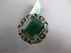 ANTIQUE LARGE 12CT MOCHA DIAMOND & AAA EMERALD 18K YELLOW GOLD & 925 SILVER RING