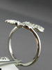 ESTATE LARGE .34CT DIAMOND & AAA EMERALD 14KT WHITE GOLD 3D SNAKE SWIRL FUN RING