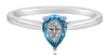 .81CT DIAMOND & AAA BLUE TOPAZ 14KT WHITE GOLD 3D PEAR SHAPE & ROUND ETOILE RING