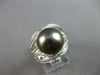 LARGE .50CT DIAMOND & AAA TAHITIAN PEARL 14KT WHITE GOLD CRISS CROSS SWIRL RING