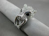 ESTATE LARGE .66CT DIAMOND & AAA DARK SAPPHIRE 18KT WHITE GOLD HAPPY TIGER RING