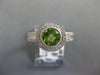 1.27CT DIAMOND & AAA PERIDOT 14KT WHITE GOLD ROUND HALO FILIGREE BEZEL FUN RING