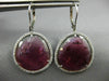 ESTATE 21.67CT DIAMONDS & AAA PINK TOURMALINE 14K WHITE GOLD 3D HANGING EARRINGS