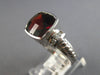 LARGE 4.46CT DIAMOND & AAA GARNET 14KT WHITE GOLD CUSHION & ROUND BEZEL FUN RING