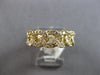 WIDE .91CT DIAMOND 14KT YELLOW GOLD OVAL LINK LOVE KNOT 3/4TH ETERNITY FUN RING