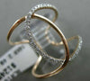ESTATE LARGE .26CT DIAMOND 14KT ROSE GOLD 3D LOVE KNOT OPEN INFINITY FUN RING