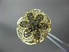 LARGE 3.43CT DIAMOND & AAA SMOKY TOPAZ 14KT YELLOW GOLD FLOWER DOME SHAPE RING