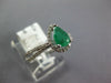 .89CT DIAMOND & AAA EMERALD 14KT WHITE GOLD 3D PEAR SHAPE & ROUND HALO LOVE RING