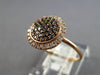 .44CT WHITE & BLACK DIAMOND 14K ROSE GOLD 3D CLASSIC ROUND CLUSTER HALO FUN RING
