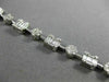 ESTATE LONG 3.1CT ROUND & BAGUETTE DIAMOND 18K WHITE GOLD SQUARE TENNIS BRACELET