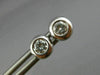 ESTATE .54CT DIAMOND 14K WHITE GOLD CLASSIC BEZEL SOLITAIRE STUD EARRINGS #25788