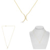 ESTATE .10CT DIAMOND 14KT YELLOW GOLD 3D CLASSIC DOUBLE CRESCENT X LOVE NECKLACE