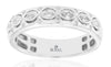 .18CT DIAMOND 14K WHITE GOLD 3D ROUND & MARQUISE BEZEL INFINITY ANNIVERSARY RING